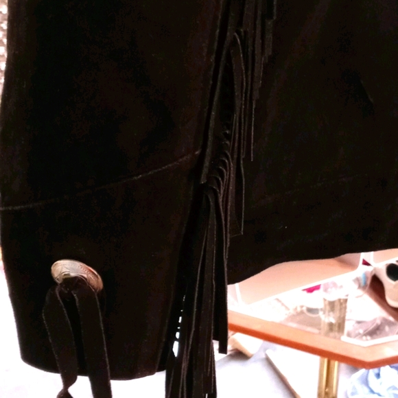 COPY - Leather suede bikers coat/free shipping - Picture 4 of 5